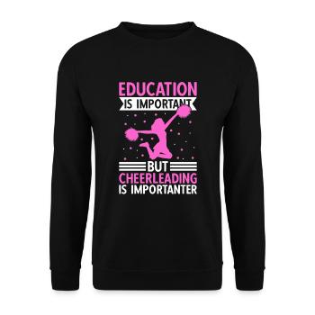 L’éducation est importante, mais le cheerleading - Sweat-shirt Unisexe - noir - Devant - Alina (178cm) & Michal (187cm)