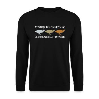 Humour pintades Noel agriculteur élevage animal - Sweat-shirt Unisexe - noir - Devant - Alina (178cm) & Michal (187cm)
