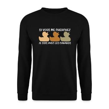 Cadeau agriculteur éleveur de canards - Sweat-shirt Unisexe - noir - Devant - Alina (178cm) & Michal (187cm)