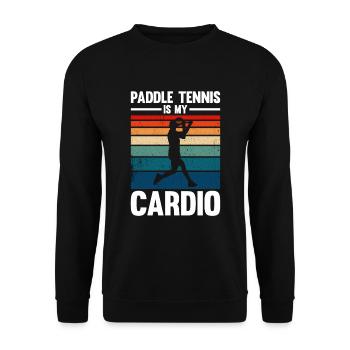 Le paddle-tennis est mon cardio - Sweat-shirt Unisexe - noir - Devant - Alina (178cm) & Michal (187cm)