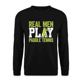 De vrais hommes jouent au paddle-tennis - Sweat-shirt Unisexe - noir - Devant - Alina (178cm) & Michal (187cm)