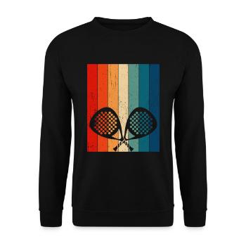 Retro Paddle Tennis - Unisex Sweatshirt - black - Front - Alina (178cm) & Michal (187cm)