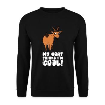 Ma chèvre pense que je suis cool - Sweat-shirt Unisexe - noir - Devant - Alina (178cm) & Michal (187cm)