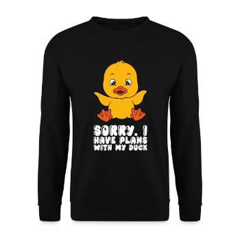 Drôles de canards Canard mignon - Sweat-shirt Unisexe - noir - Devant - Alina (178cm) & Michal (187cm)