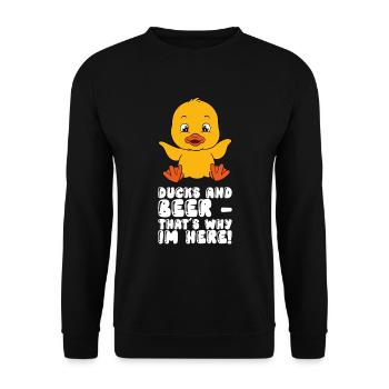 Drôles de canards Canard mignon - Sweat-shirt Unisexe - noir - Devant - Alina (178cm) & Michal (187cm)