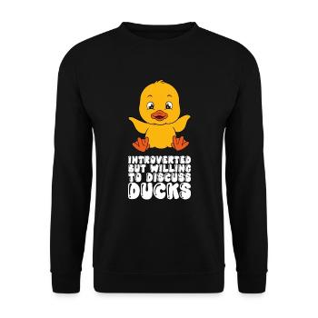 Drôles de canards Canard mignon - Sweat-shirt Unisexe - noir - Devant - Alina (178cm) & Michal (187cm)