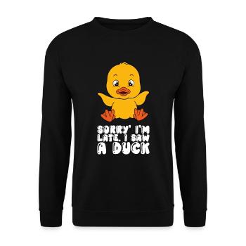 Drôle de canard Canards mignons - Sweat-shirt Unisexe - noir - Devant - Alina (178cm) & Michal (187cm)