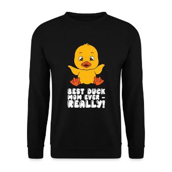 Lustige Ente Süße Enten - Unisex Pullover - Schwarz - Vorne - Alina (178cm) & Michal (187cm)