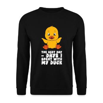Drôle de canard Canards mignons - Sweat-shirt Unisexe - noir - Devant - Alina (178cm) & Michal (187cm)