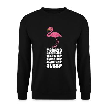 Drôle de flamant rose - Sweat-shirt Unisexe - noir - Devant - Alina (178cm) & Michal (187cm)