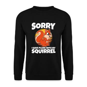 Sorry I Have Plans With My Squirrel - Unisex Sweatshirt - black - Front - Alina (178cm) & Michal (187cm)