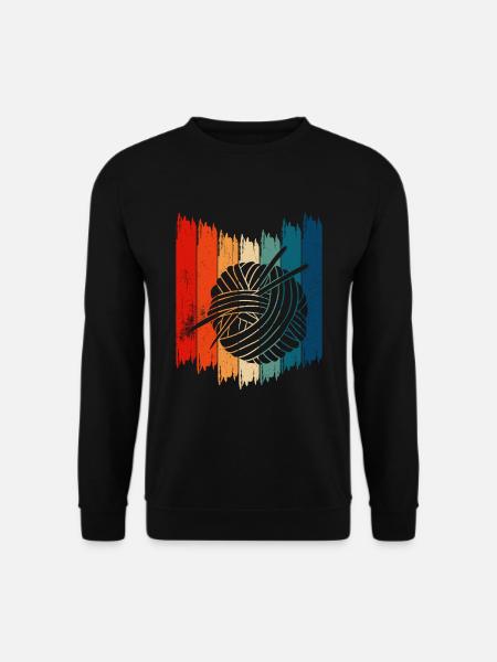 Retro Crochet Vintage Crochet - Unisex Pullover - Schwarz