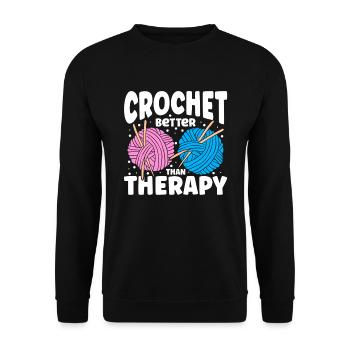Crochet Better Than Therapy - Unisex Pullover - Schwarz - Vorne - Alina (178cm) & Michal (187cm)