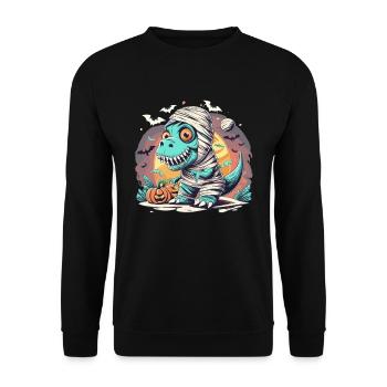 Tyrannosaurus Trex Halloween - Unisex Pullover - Schwarz - Vorne - Alina (178cm) & Michal (187cm)