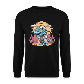Tyrannosaurus Trex Halloween - Unisex Pullover - Schwarz - Vorne - Alina (178cm) & Michal (187cm)
