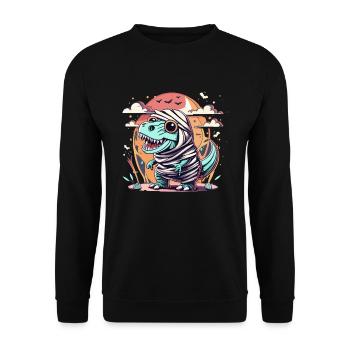 Tyrannosaurus Trex Halloween - Unisex Pullover - Schwarz - Vorne - Alina (178cm) & Michal (187cm)