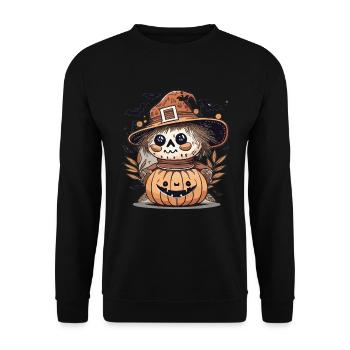 Happy Halloween - Unisex Sweatshirt - black - Front - Alina (178cm) & Michal (187cm)