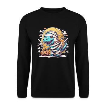 Tyrannosaurus Trex Halloween - Unisex Pullover - Schwarz - Vorne - Alina (178cm) & Michal (187cm)