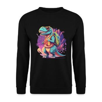 Enrollment Dinosaur Schoolchild Trex - Unisex Sweatshirt - black - Front - Alina (178cm) & Michal (187cm)