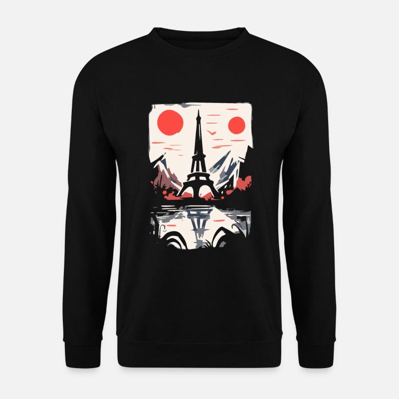 Japan Rote Sonne und Paris - Unisex Pullover - Schwarz