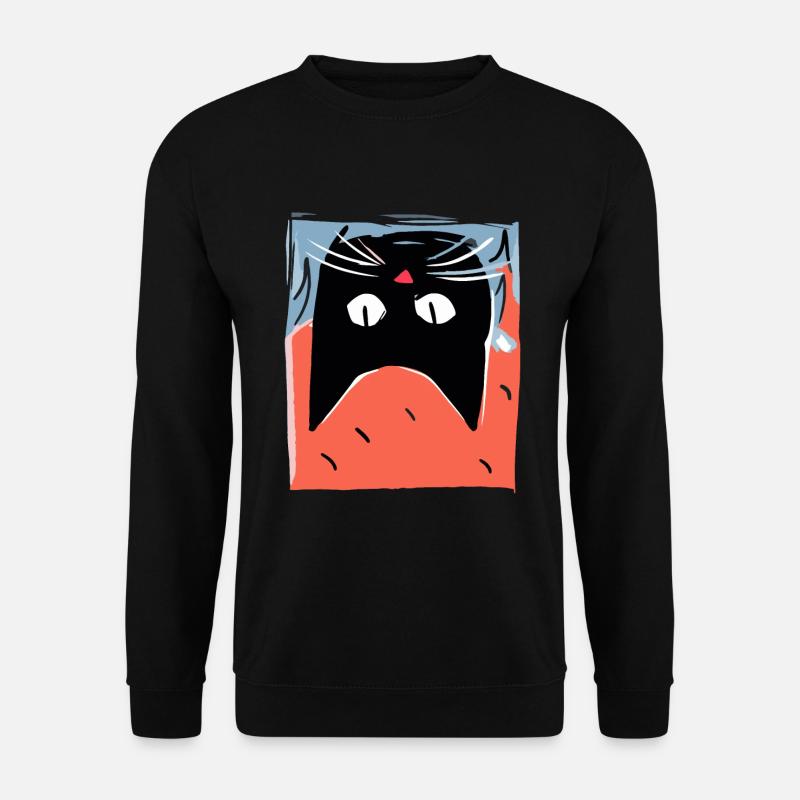 Japan, Red Sun, Confusing Cat - Unisex Sweatshirt - black