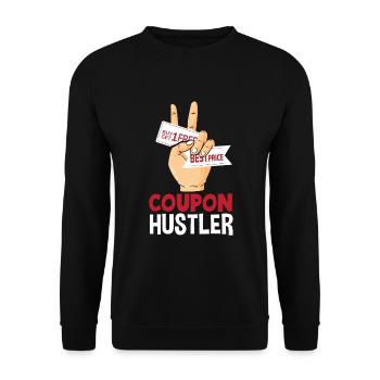 Funny Extreme Couponing Coupon Gift - Unisex Sweatshirt - black - Front - Alina (178cm) & Michal (187cm)