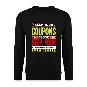 Funny Extreme Couponing Coupon Gift - Unisex Sweatshirt - black - Front - Alina (178cm) & Michal (187cm)