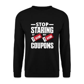Funny Extreme Couponing Coupon Gift - Unisex Sweatshirt - black - Front - Alina (178cm) & Michal (187cm)