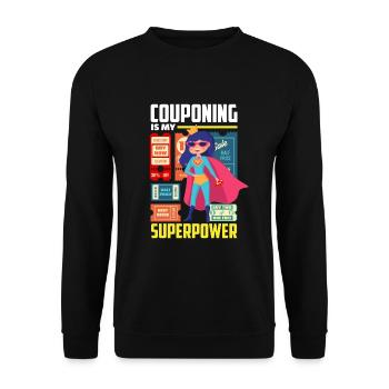 Lustiges Extrem Couponing Coupon Geschenk - Unisex Pullover - Schwarz - Vorne - Alina (178cm) & Michal (187cm)