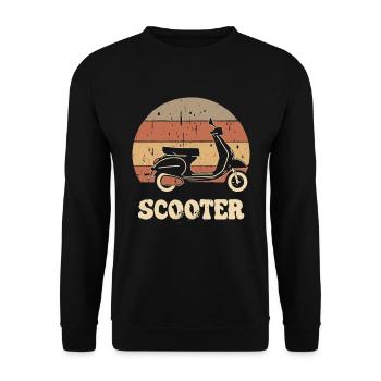 Scooter Motorroller Mofa Moped Roller - Unisex Sweatshirt - black - Front - Alina (178cm) & Michal (187cm)