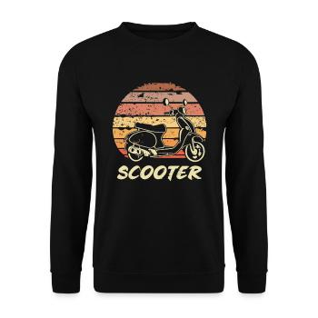 Scooter Motorroller Mofa Moped Roller - Unisex Sweatshirt - black - Front - Alina (178cm) & Michal (187cm)