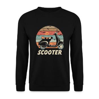 Scooter Motorroller Mofa Moped Roller - Unisex Sweatshirt - black - Front - Alina (178cm) & Michal (187cm)