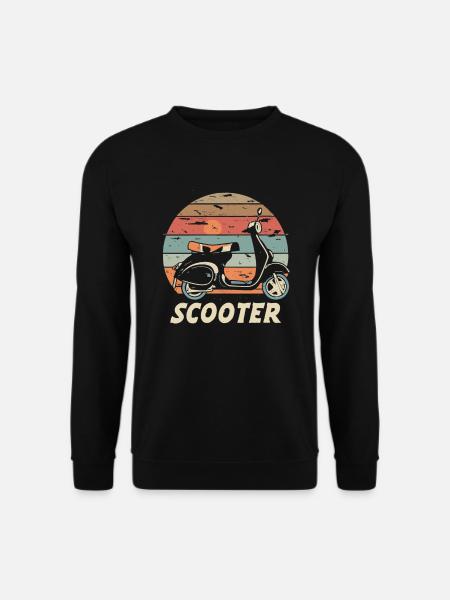 Scooter Motorroller Mofa Moped Roller - Unisex Pullover - Schwarz