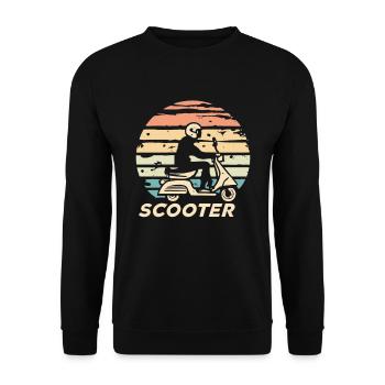 Scooter Motorroller Mofa Moped Roller - Unisex Sweatshirt - black - Front - Alina (178cm) & Michal (187cm)