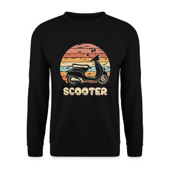 Scooter Motorroller Mofa Moped Roller - Unisex Sweatshirt - black - Front - Alina (178cm) & Michal (187cm)