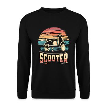 Scooter Motorroller Mofa Moped Roller - Unisex Sweatshirt - black - Front - Alina (178cm) & Michal (187cm)