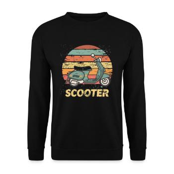 Scooter Motorroller Mofa Moped Roller - Unisex Sweatshirt - black - Front - Alina (178cm) & Michal (187cm)