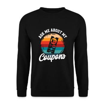 Funny Extreme Couponing Coupon Gift - Unisex Sweatshirt - black - Front - Alina (178cm) & Michal (187cm)