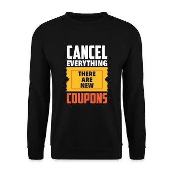 Funny Extreme Couponing Coupon Gift - Unisex Sweatshirt - black - Front - Alina (178cm) & Michal (187cm)