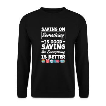 Funny Extreme Couponing Coupon Gift - Unisex Sweatshirt - black - Front - Alina (178cm) & Michal (187cm)