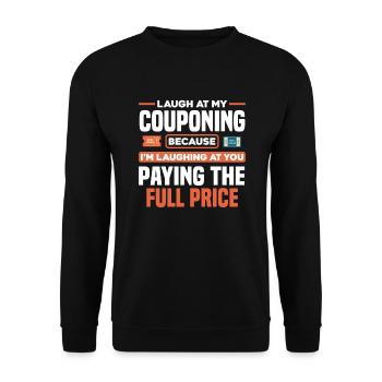 Funny Extreme Couponing Coupon Gift - Unisex Sweatshirt - black - Front - Alina (178cm) & Michal (187cm)