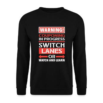 Funny Extreme Couponing Coupon Gift - Unisex Sweatshirt - black - Front - Alina (178cm) & Michal (187cm)