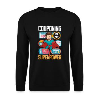 Funny Extreme Couponing Coupon Gift - Unisex Sweatshirt - black - Front - Alina (178cm) & Michal (187cm)