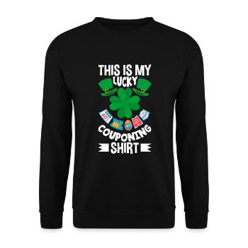 Funny Extreme Couponing Coupon Gift - Unisex Sweatshirt - black - Front - Alina (178cm) & Michal (187cm)