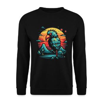 A strange bird on an island - Unisex Sweatshirt - black - Front - Alina (178cm) & Michal (187cm)