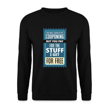Funny Extreme Couponing Coupon Gift - Unisex Sweatshirt - black - Front - Alina (178cm) & Michal (187cm)