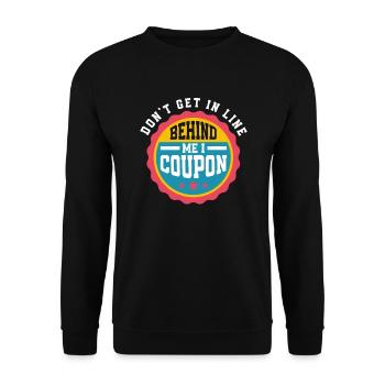 Funny Extreme Couponing Coupon Gift - Unisex Sweatshirt - black - Front - Alina (178cm) & Michal (187cm)