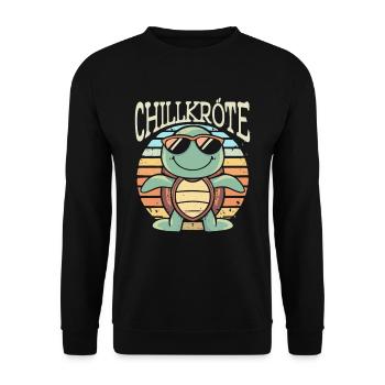 Relaxed Turtle Chill Toad - Unisex Sweatshirt - black - Front - Alina (178cm) & Michal (187cm)