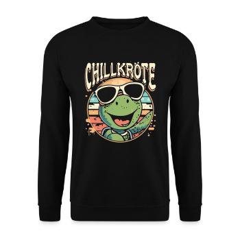 Relaxed Turtle Chill Toad - Unisex Sweatshirt - black - Front - Alina (178cm) & Michal (187cm)