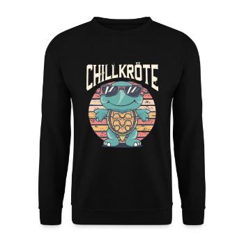 Relaxed turtles Chill toad - Unisex Sweatshirt - black - Front - Alina (178cm) & Michal (187cm)